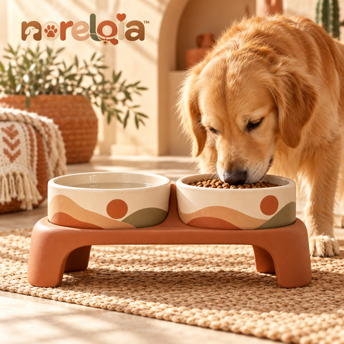 Ceramic Elevated Pet Feeder — view 1